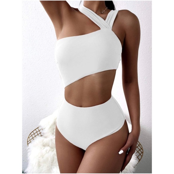 Red cut out high waist strappy monokini One Piece Swim - Picture 8 of 9